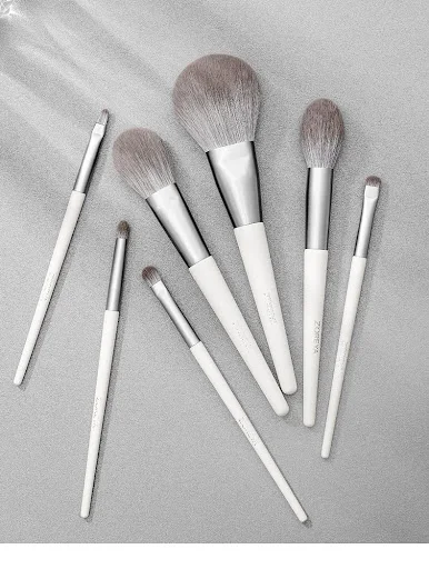 Title 3, ZOREYA Silver Foxtail 10 Makeup Brushes Set for...