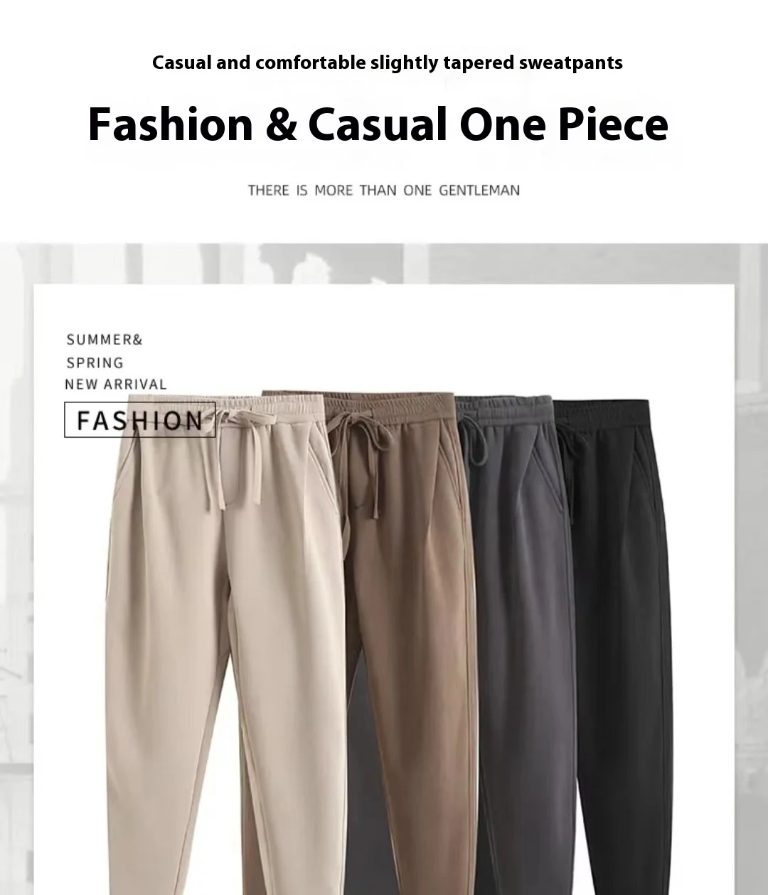 Winter Elastic Waist Sweatpants, Loose Straight Trousers in Japanese Style, Simple design, offering comfort and trendy e — photo 3