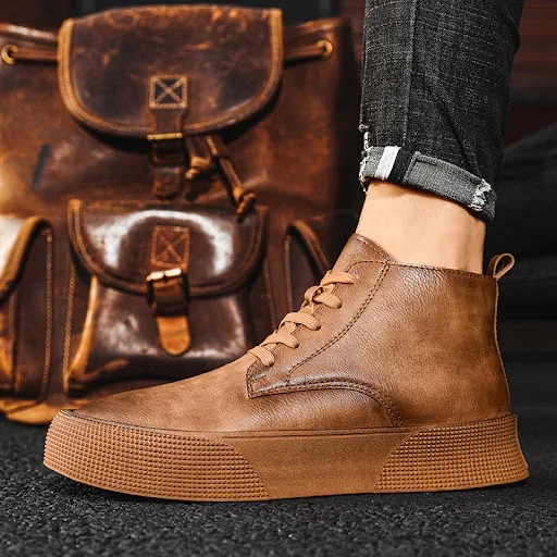 Title 4, Mens High-top Shoes Thick Bottom Heighten Casu...