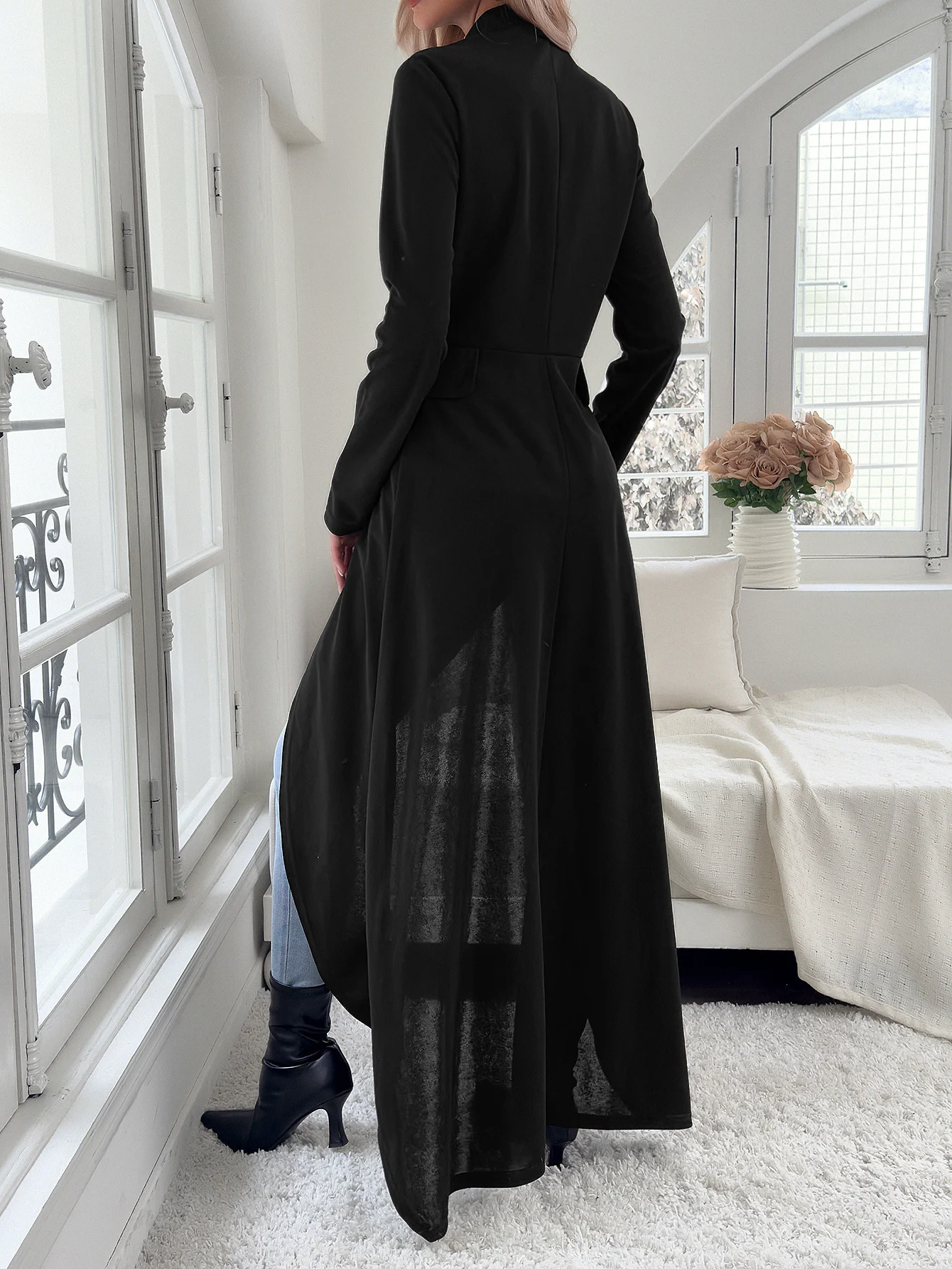Title 3, Trench coat da donna tinta unita a maniche lung...