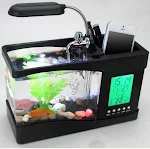 Aquarium USB Mini Aquarium Fish Tank Aquarium With LED Lamp Light LCD Display Screen And Clock Fish Tank Aquarium — photo 1