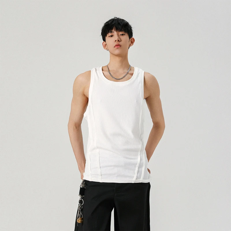 Men's White Ice Silk Vest Cool Feeling Sports Sleeveless T-shirt Breathable and Perfect for Workout or Everyday Summer W — photo 1