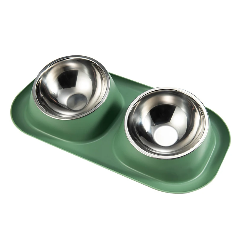 Stainless steel double neck pet bowl for dogs, durable and easy to clean. Perfect raised design for food and water. — photo 2