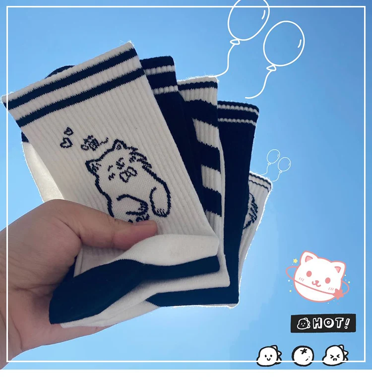 Title 2, Black And White Socks In Womens Socks Autumn A...