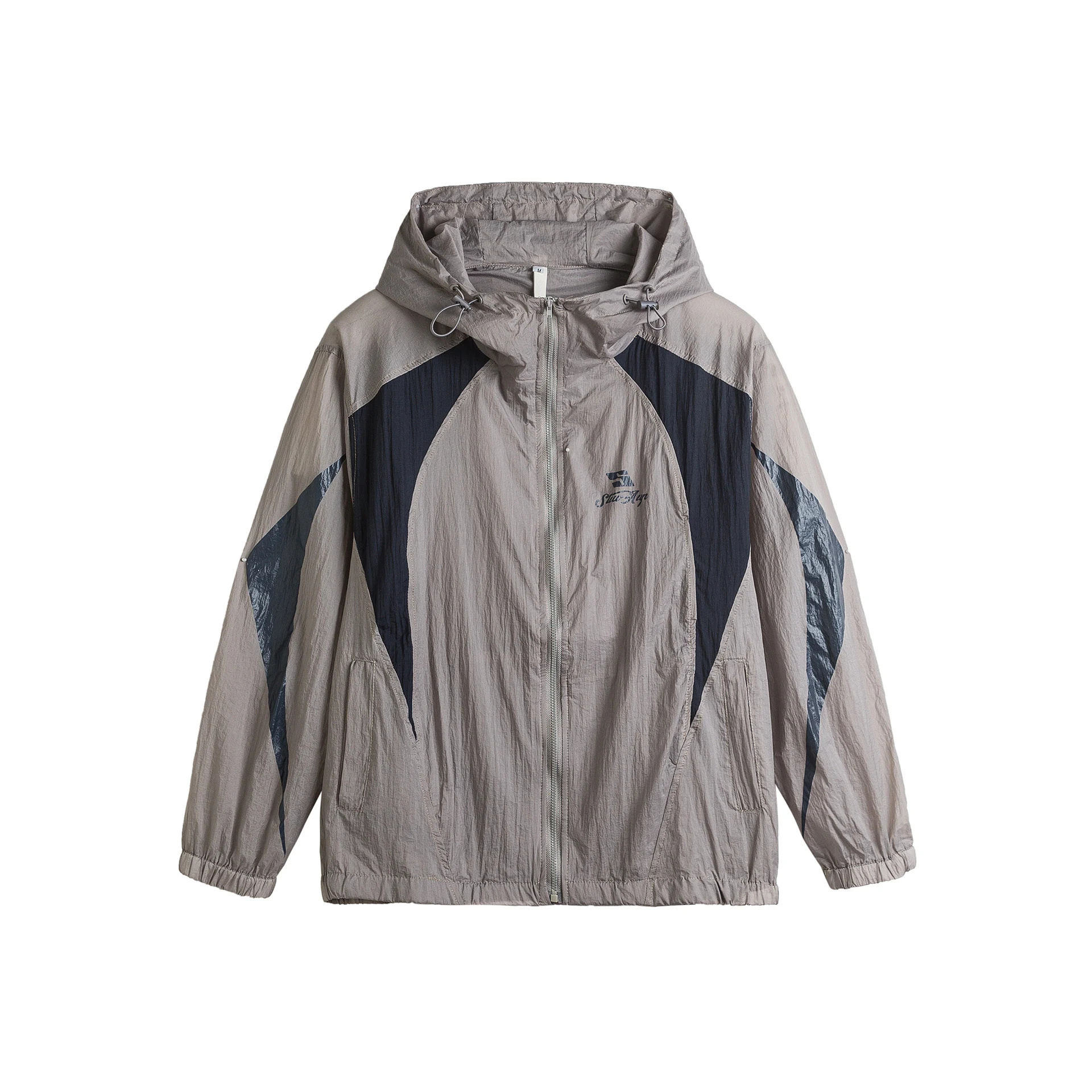 New Patchwork Printing Color Contrast Hooded Loose Sun-proof Clothes, perfect for sunny days, offering comfort and styli — photo 3
