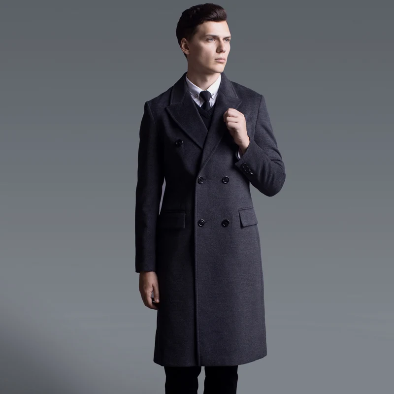 Title 2, Large Size Double Breasted Long Sleeve Long Cas...