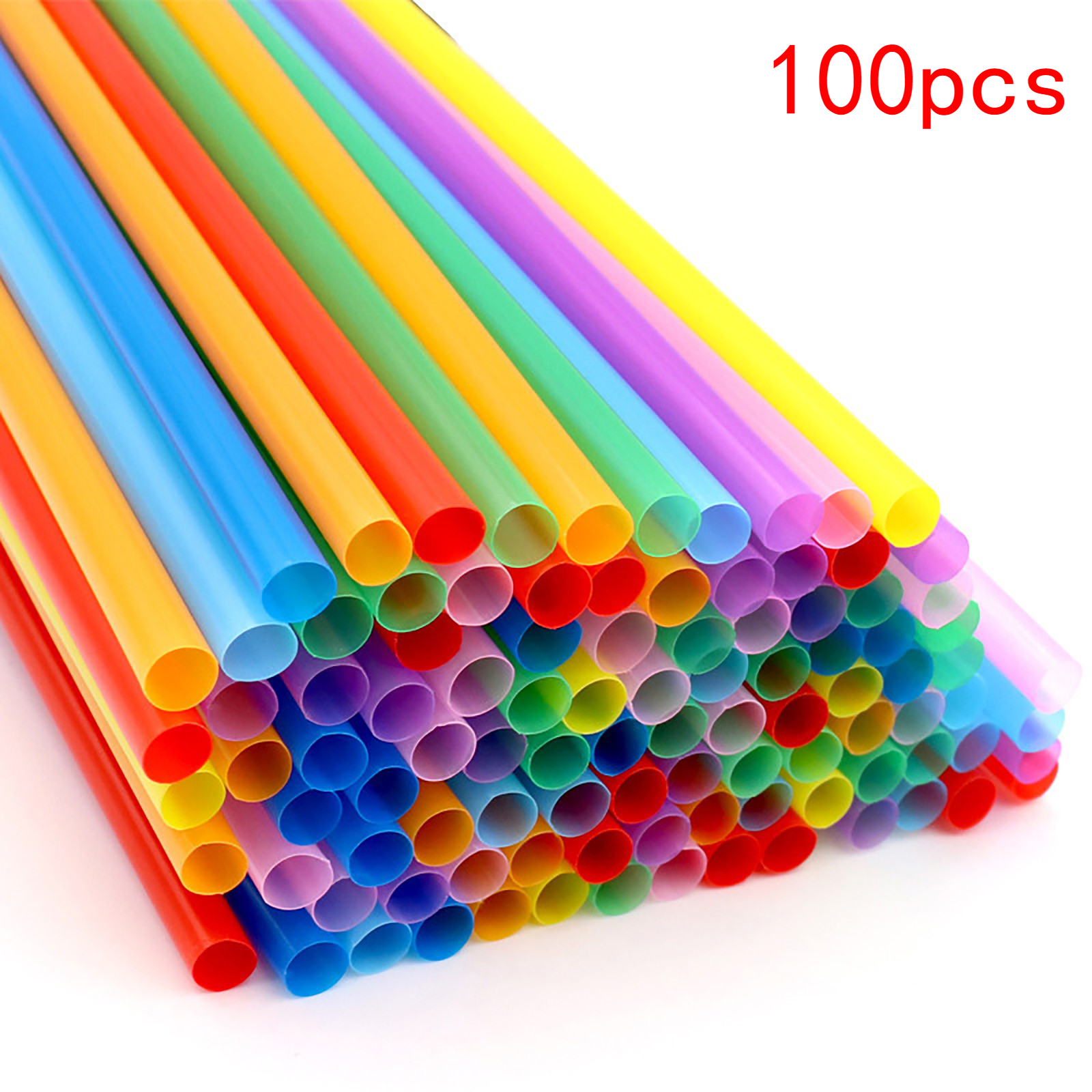 Title 6, Disposable Straws Colored Plastic Tube Handmade...