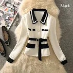 Women's Temperament Contrast Color Lapel Long Sleeve Top, a stylish and comfortable choice. Elevate your look with this — photo 12