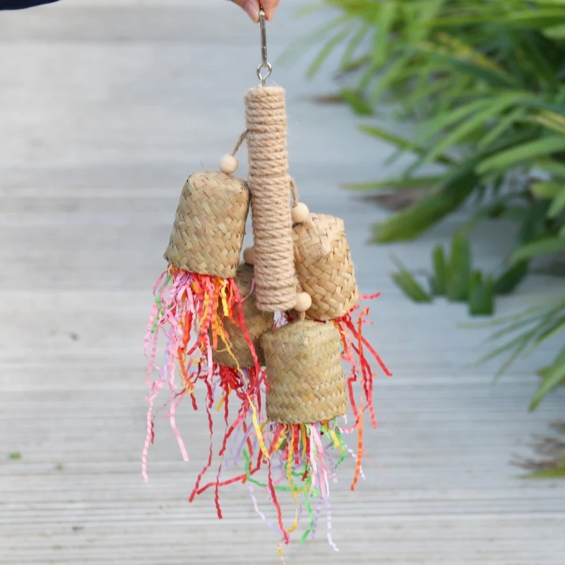 Title 1, Colorful Shredded Paper Biting Bird Toy Provide...