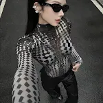 Top feminino de cor sólida slim street manga comprida — foto 7