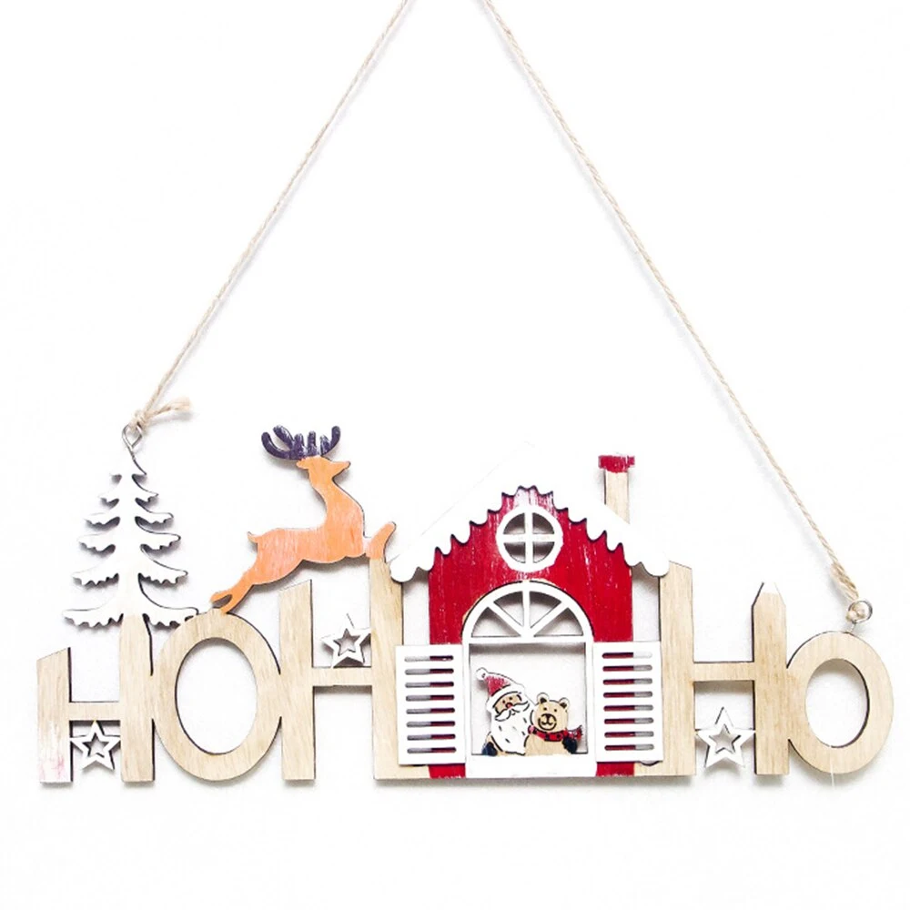 Christmas English Alphabet Card Snowman Elk Wooden Pendant. Add a festive touch and personalize your holiday decorations — photo 4