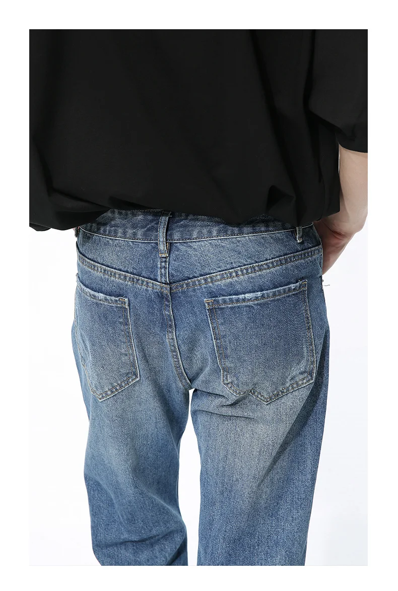 Retro afslankende jeans met waterrimpeling, licht uitlopend en gewassen, voor een flatterende pasvorm en stijlvolle look — foto 8