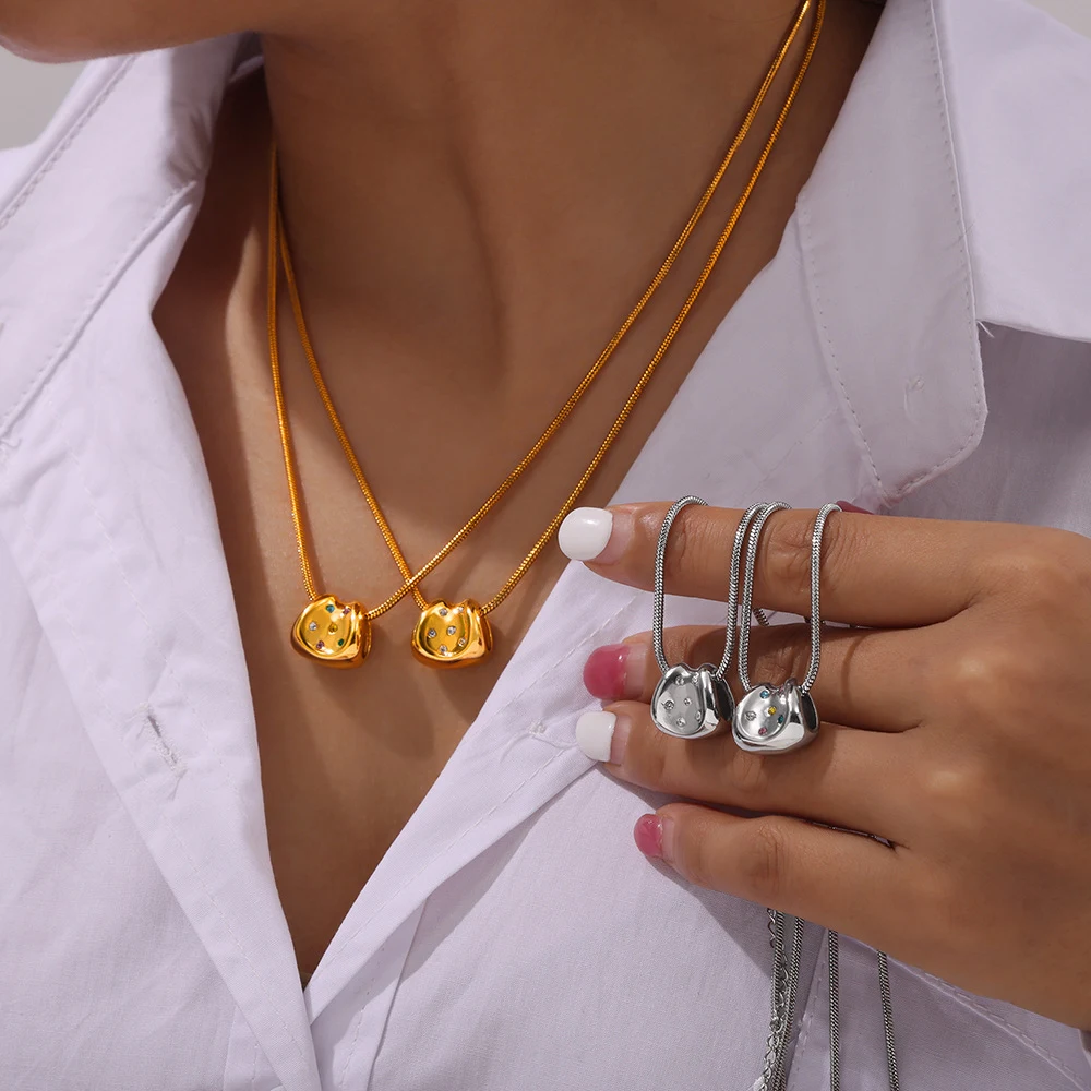 Pingente de corrente com ossos de cobra e design embutido de diamante, aço titânio, ideal para saias pequenas, personalidade simples e fashion — foto 9