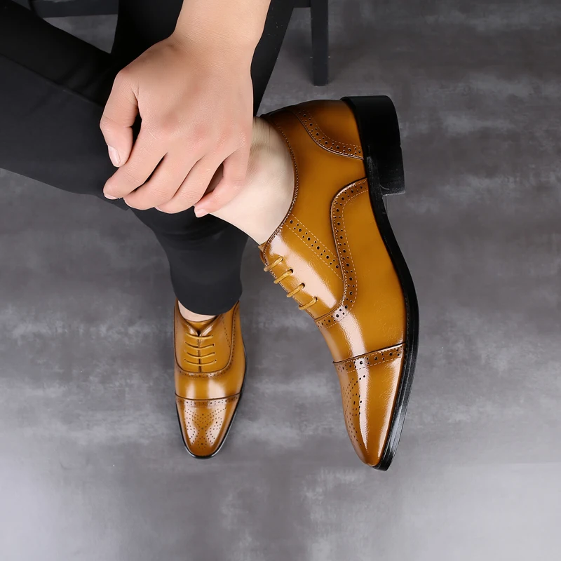 Herrenspitze Lederschuhe Stilvolle Schuhe für den modernen Mann Zeitloses Design, hochwertiges Leder und optimaler Tragekomfort. Perfekt für Büro oder Freizeit — foto 6