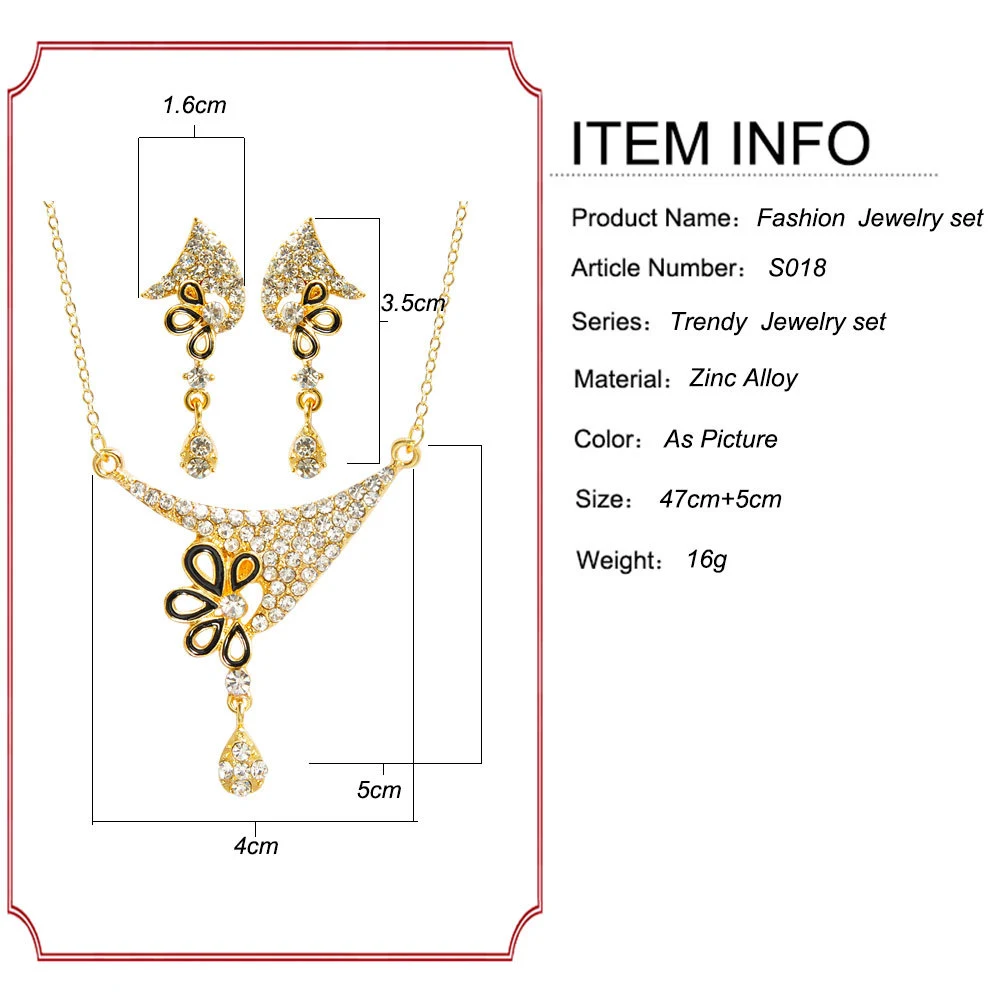 Conjunto de colar de pingente de diamante de pétala — foto 4