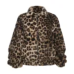 Women's Loose Leopard Print Short Plush Coat. Stay warm and stylish with this soft, comfortable coat. Perfect for a fash — photo 2