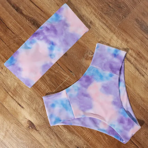 Title 7, Tie-dye bandage bikini for a vibrant summer loo...
