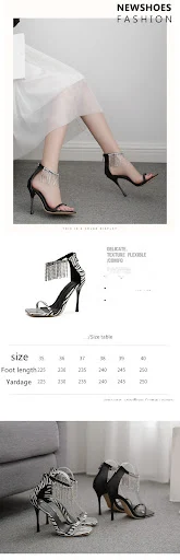 Title 8, Sexy Fringed Rhinestone Square Toe Stiletto Hee...