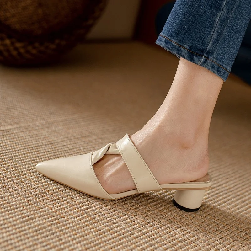 Title 5, New pointed red thick heel sandals perfect for ...