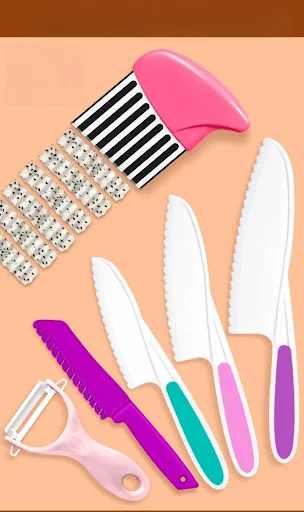 Title 29, Wave Cutting Board Plastic Fruit Knife Set. Eff...