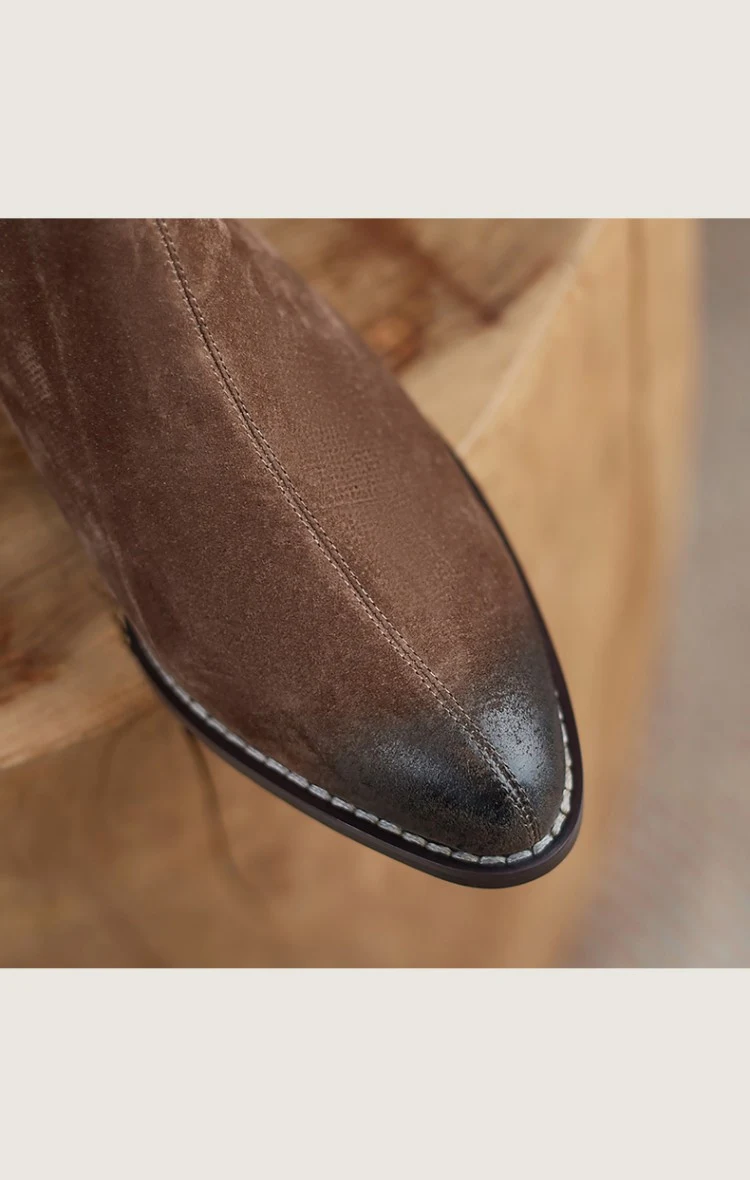 Title 4, Womens Mid Heel Round Toe Side Zipper Shoes