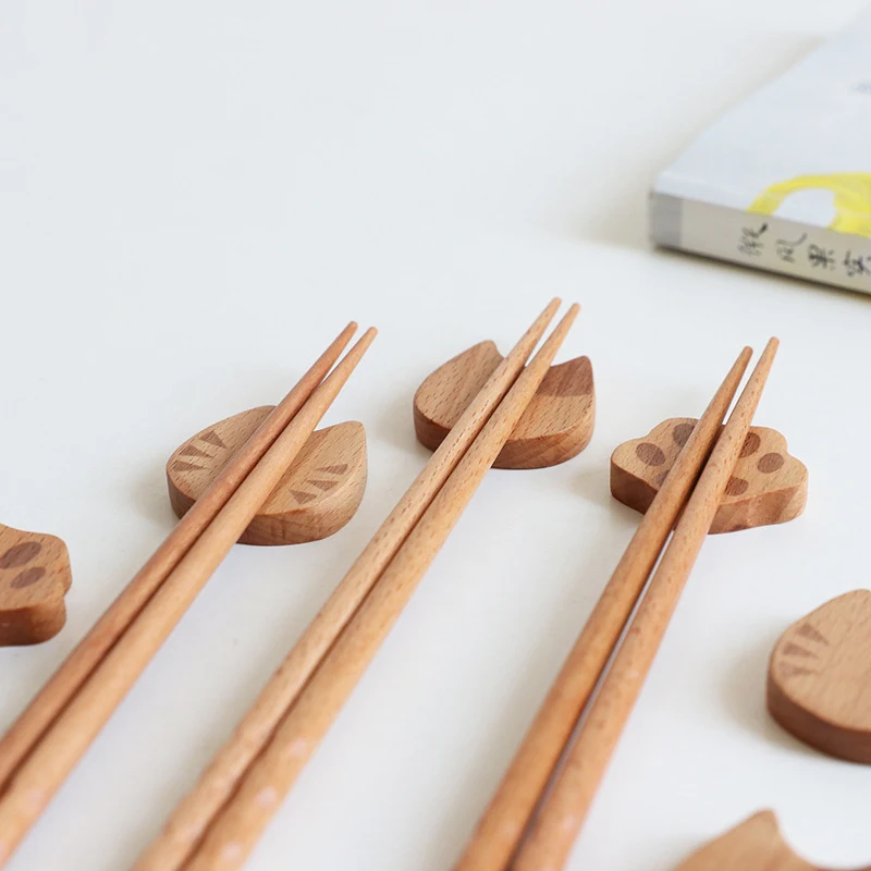 Title 1, Japanese Beech Cat Chopstick Rest Tableware Ele...