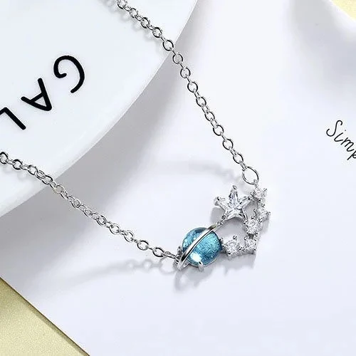 Pulseira Coração de Menina Céu Estrelado Meteoro, um acessório encantador para adicionar um toque especial ao seu estilo e realçar sua beleza. — foto 2