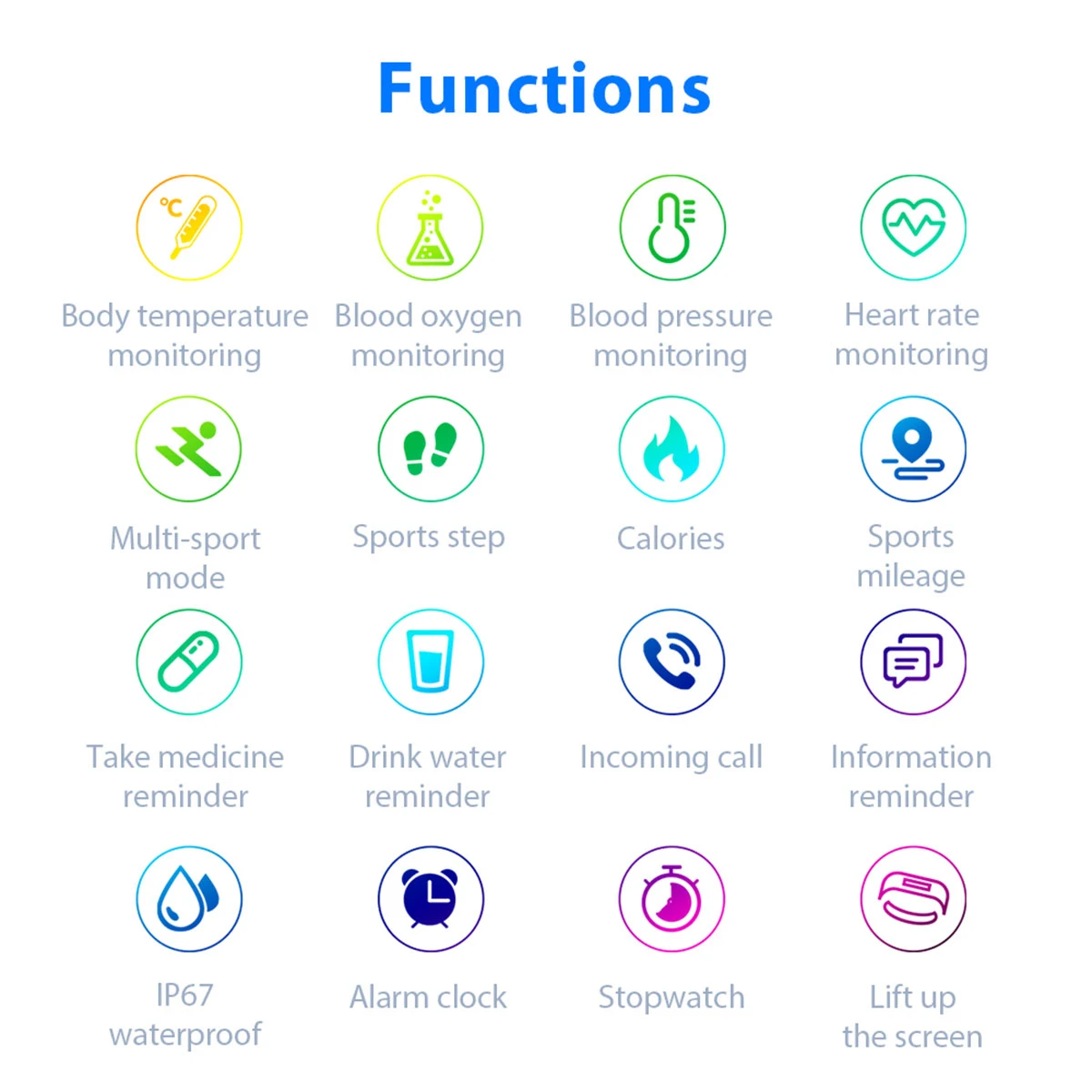 Title 20, Pedometer Exercise Sleep Monitoring Multi-funct...