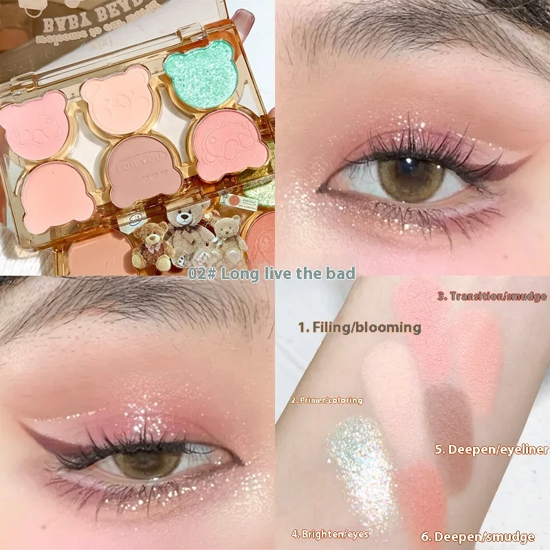 Six Color Eyeshadow Palette Cool Diamond In The Debris for Smoky & Cut-Crease Eye Makeup. Contrast colors create stunnin — photo 19