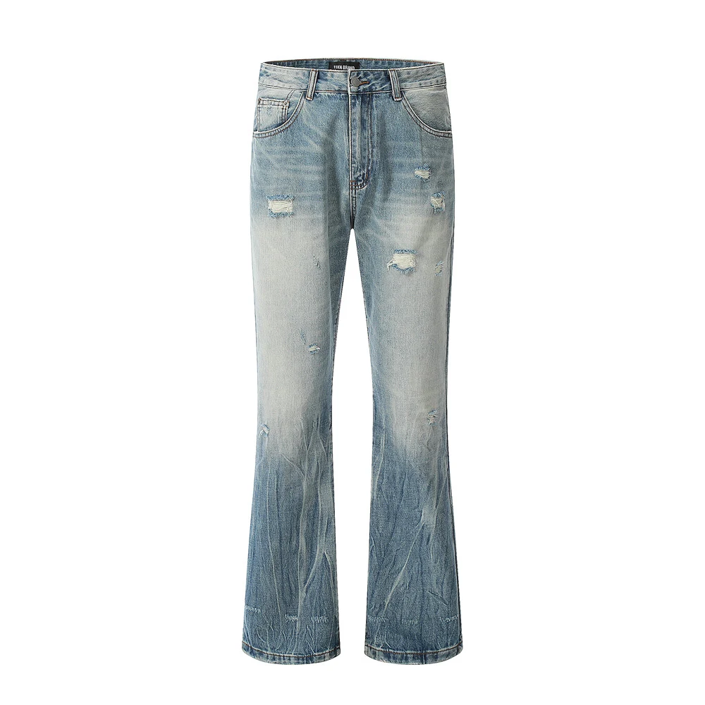 Men's Ripped Slightly Flared Jeans. Comfortable Fit and Modern Design. Perfect for a Casual and Stylish Look. Get Yours — photo 7