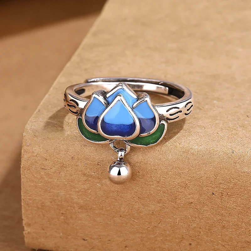 Anel feminino com banho de prata esterlina S925, acessório estiloso e durável. Presente perfeito ou uso diário, realçando sua beleza com elegância. — foto 1