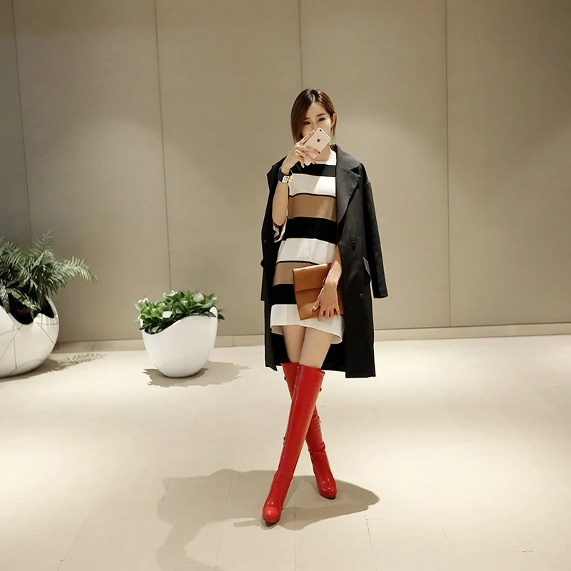 Title 14, Womens Over The Knee High Heel Boots for a sty...