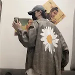 Casaco solto fino com estampa xadrez para mulheres. Leve, confortável e estiloso, perfeito para primavera e outono. Ideal para uso casual diário. — foto 1