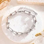 Colar Hip Hop Trend Design, fecho em U Vachette, pulseira e colar estilosos e únicos, conjunto de joias. — foto 7