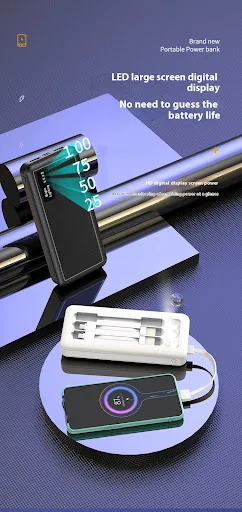 Title 10, Power Bank With Detachable Cable Light Display ...