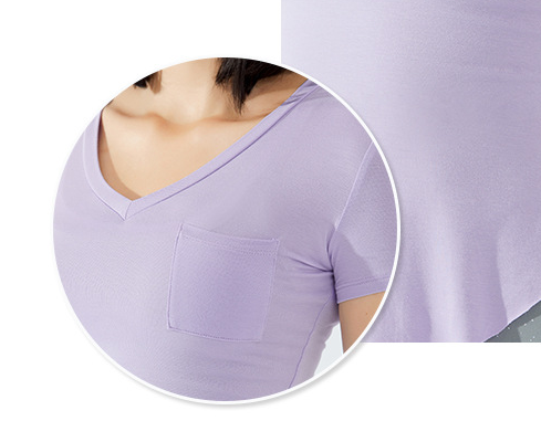 Title 7, Dames Pocket V-hals Slim Sport T-shirt. Slanke ...