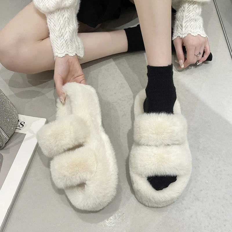 Title 3, Pantufas de lã de sola grossa para mulheres. Co...
