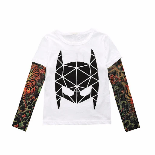 Title 3, Camiseta manga longa com costura de tatuagem, p...