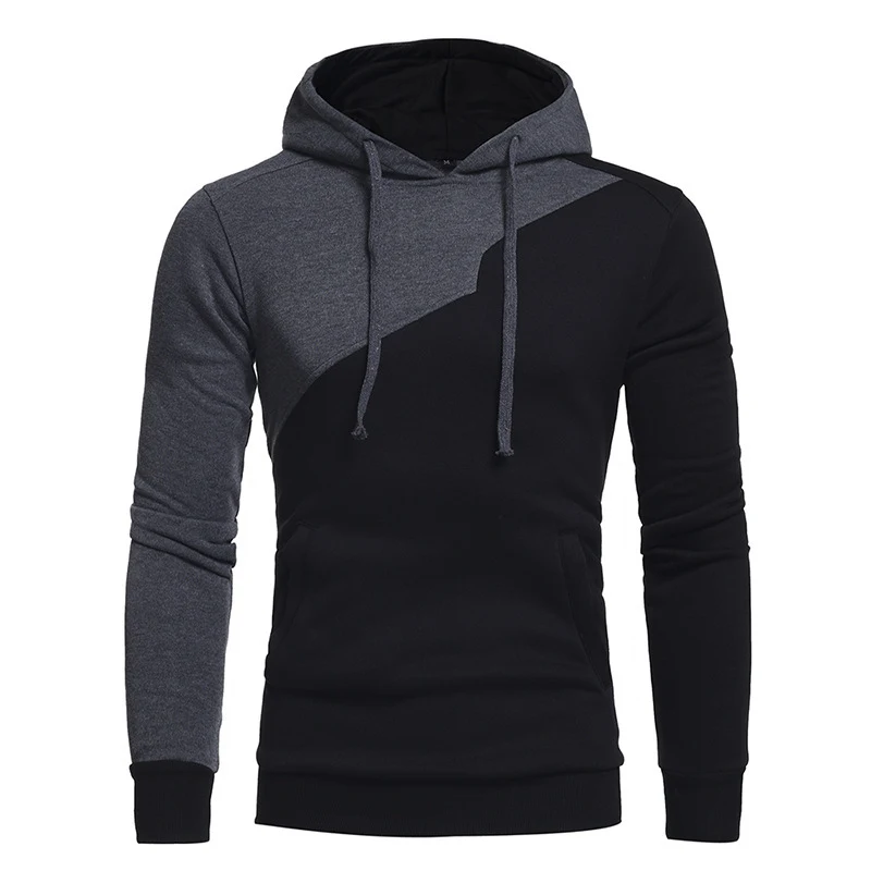 Title 9, Personality Stitching Mens Slim Pullover Hoode...