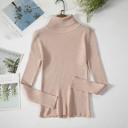 Title 13, Turtleneck Sweater Womens Slim Padded Inner Style