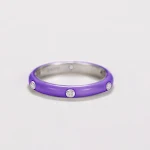 Anel Zircônia Iridescente Minimalista Novo Estilo Esmalte Gotejante Versátil Joia Feminina Elegante — foto 5