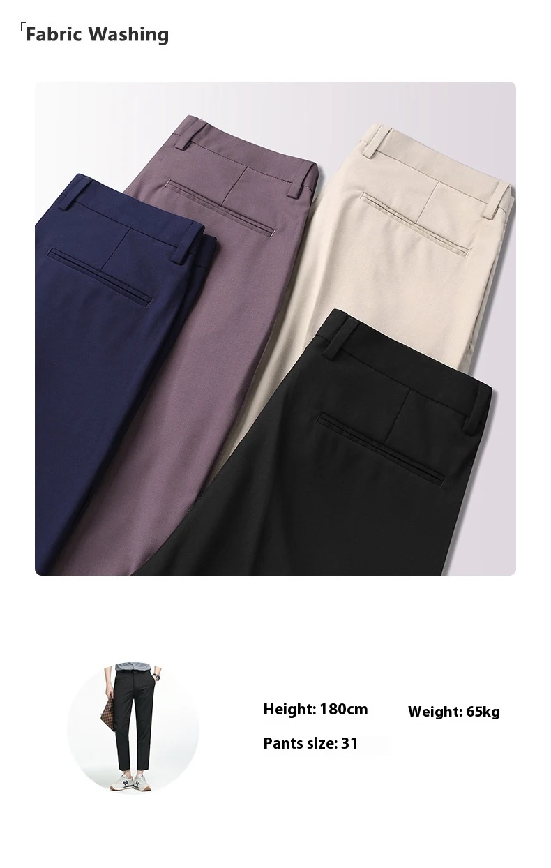 Men's Korean Slim Fit Cropped Trousers Stylish & Comfortable Perfect Fit Modern Design Versatile Wear Lightweight Breath — photo 20