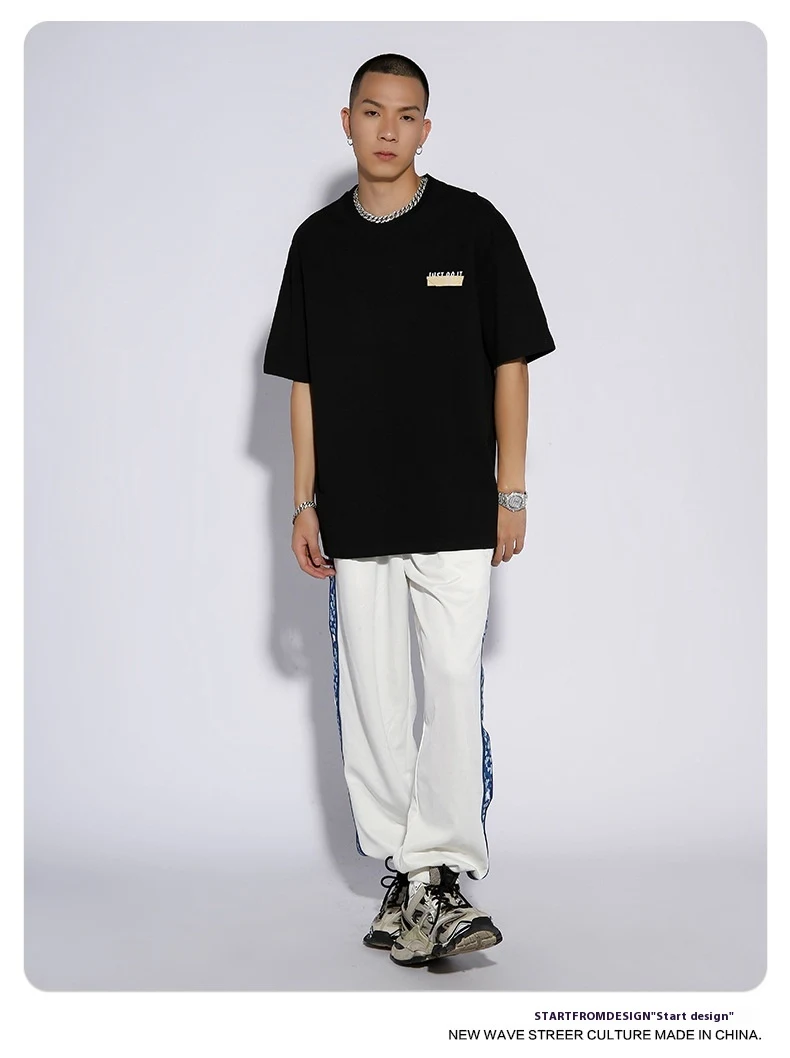 Title 3, Mens Creative Digital Print Short Sleeve Loose...