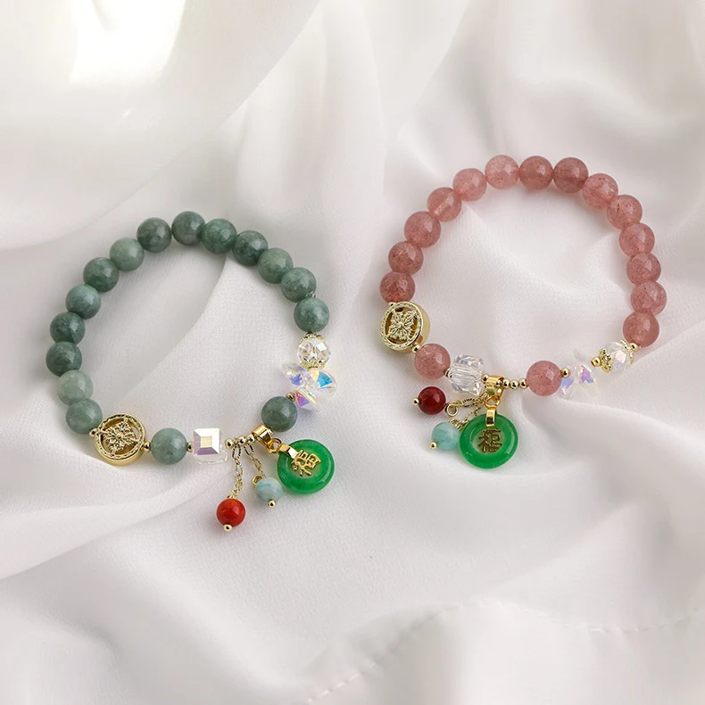Title 5, Pulseira Design Crystal Stretch Cristal Morango...