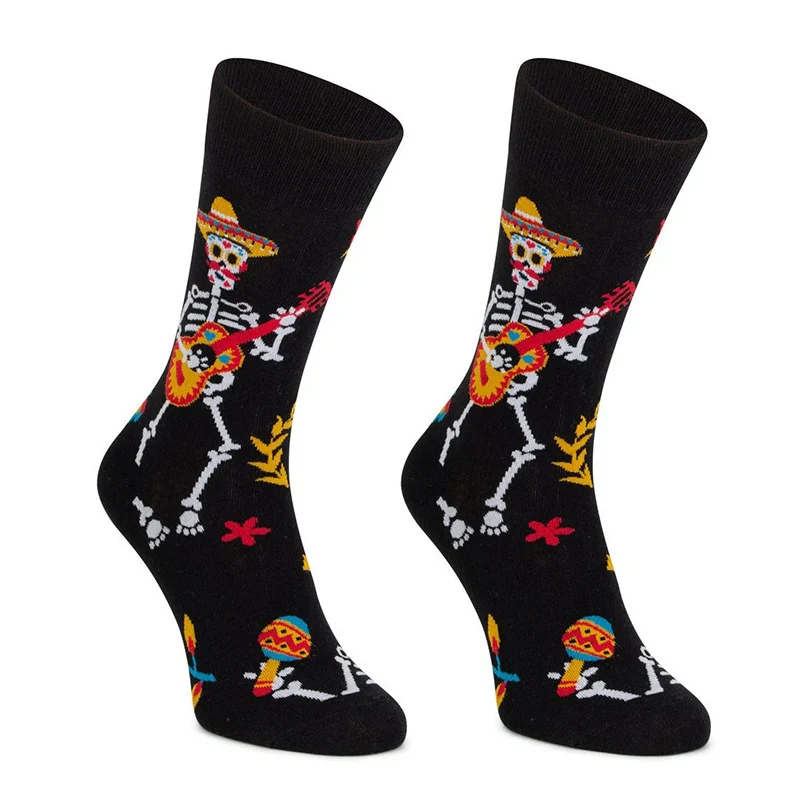 Colorful Skull Jacquard Trendy Socks Cotton Street Fashion. Comfortable, stylish socks to add personality to your street — photo 1