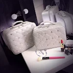 Estuche de cosméticos de alta gama con bolsa de cosméticos de diamantes PU portátil, ideal para viajes y almacenamiento elegante. — foto 17
