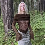 Ancient Abi Butterfly Floral-print Off-shoulder Lapel Underwear Blouse Tops. Comfortable and stylish, perfect for everyd — photo 21