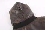 Jaqueta de couro de motociclista com capuz, tie dye, lavada e desgastada. Conforto e estilo rebelde para o motociclista moderno e autêntico. — foto 3