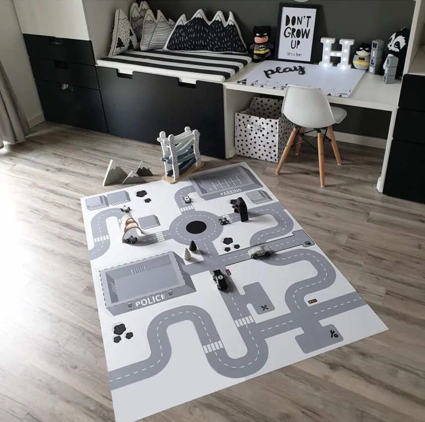 Tapete de jogo infantil antiderrapante Brincadeiras seguras e divertidas Superfície estável para crianças Estimula a criatividade Fácil de limpar Ideal para casa — foto 3