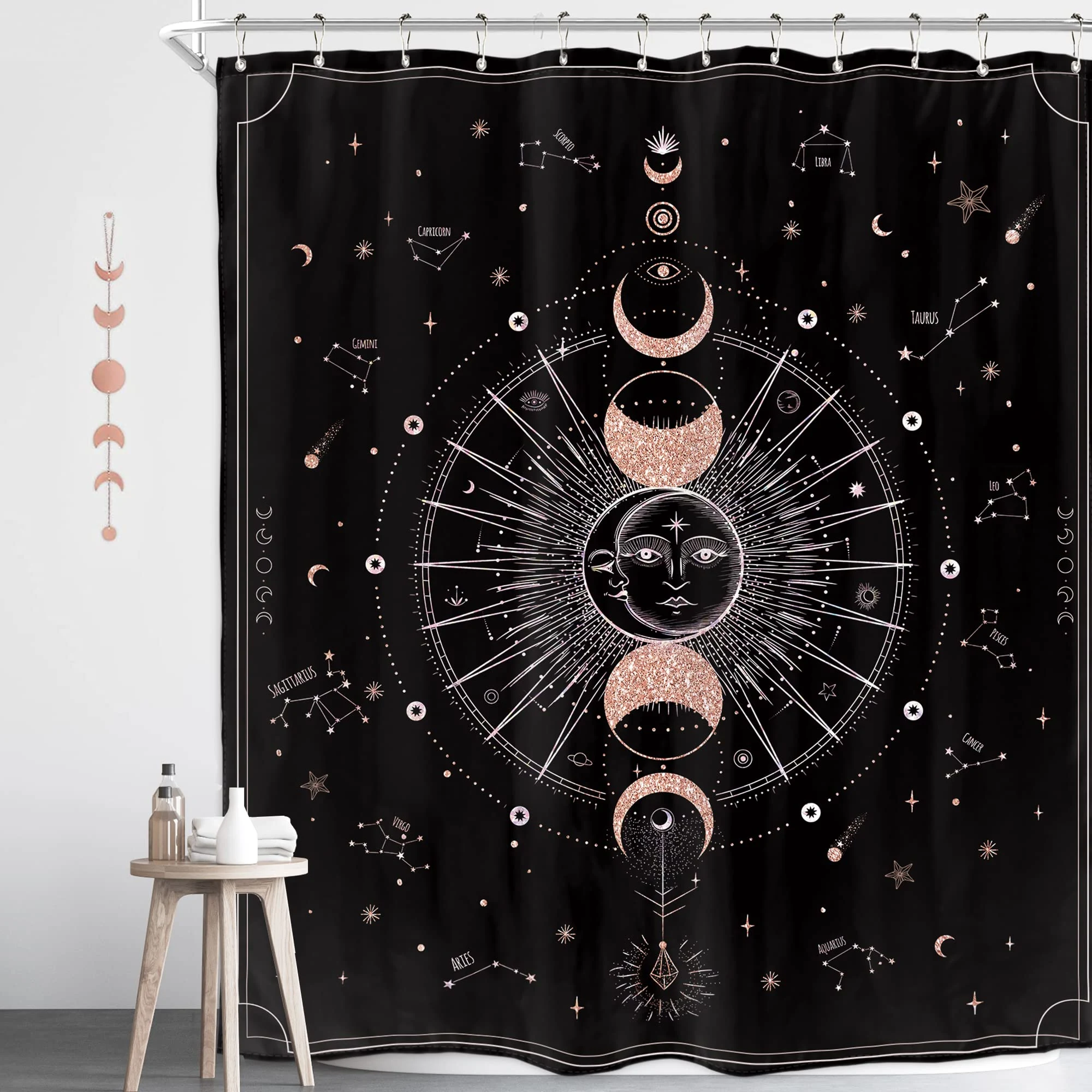 New Starry Sky Print Polyester Waterproof Shower Curtain. Adds style to your bathroom, provides water protection, and is — photo 8